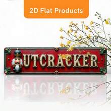 Vintage Flat Nutcracker Wall Decor With Gold Foil Lettering - Rustic Metal Plaque For Home, Farmhouse, Porch, Office Decoration - Durable Nutcracker Shaped Ornament, Ideal Christmas Gift, Easy To Install (Random Style) - A - View 3