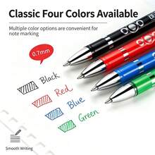 3pcs Neutral Pens, Erasable Gel Pens 0.7mm, Black Red Blue Green Multicolor Clickable Erasable Pens, Smooth Writing, Clear Handwriting, Erasable Without Leaving Traces, Not Easy To Stain Hands, Homework Practice Notebook Marking Colored Pens, Large Capacity Office And Study Stationery, Durable And Easy To Use, Essential Writing Tools For Back To School - Rectangle - View 3
