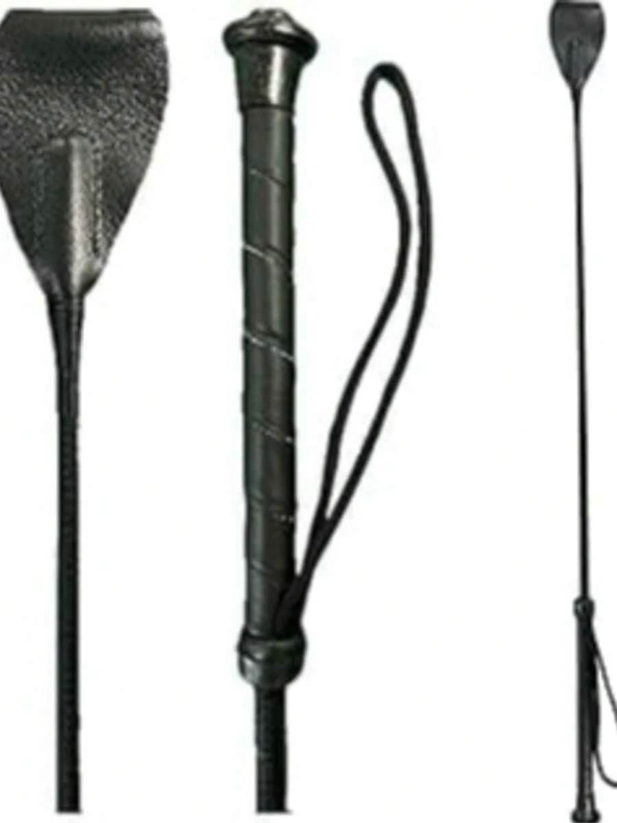 1pc PU Leather Riding Crop, Soft Equestrian Whip, Stage Prop With Anti-Slip Braided Handle And Wrist Strap, Horse Riding Training Aid - Multicolor - View 1