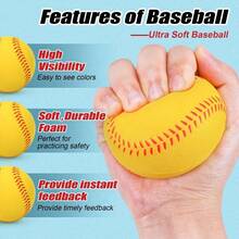 20pcs Mini Foam Sports Balls - 6cm White Baseballs, Suitable For Party Games, Relaxation, Sports Theme Decor - Multicolor - View 8