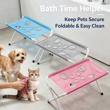 1pc Foldable Metal Pet Bath Rack, 80kg Load Capacity, Non-Slip Cat & Dog Grooming Bath Stand, Portable & Stable Large Cat & Dog Shower Rack, Suitable For Pet Grooming And Cleaning Supplies - Multicolor - View 2