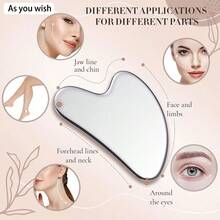 Stainless Steel Gua Sha Facial Tool, Metal Facial And Body Gua Sha Tool, Facial Massage Tool, Suitable For Face, Neck, Body Massage Skincare Scraping Board, Jawline Shaping And Muscle Relaxation - Massage Gua Sha - View 5