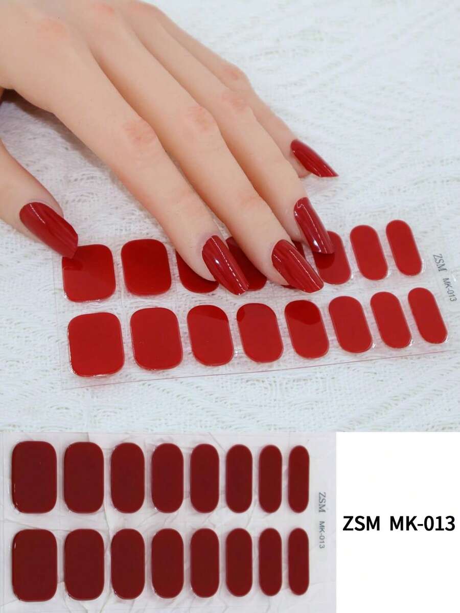 Gel Nail Strips, Nail Gel Stickers Work With Any UV Lights, Long-Lasting Nail Wraps, Stick On Nails For Women Easy To Apply & Remove