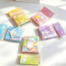 SANRIO 1pc/3-Fold Sticky Note Pad, Cute Character Foldable Design, Themed Cute Stationery Accessory, Decorative Memo Pad, Planner/Journal Supplies, Scrapbook Decoration Accessory, Desktop Stationery, Creative Gift, Pink/Yellow/Purple/Blue/Green (Random Color Style) - Multicolor - View 2