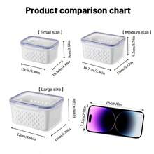 Fruit Storage Containers For Fridge With Removable Colander – Airtight Produce Storage Containers With Lids, Berry Keeper For Vegetables, Lettuce & Meal Prep - Multicolor - View 7