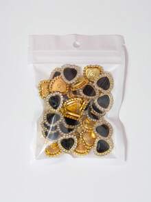 20/35/60/95pcs/Bag Mixed Color, Solid Color Heart-Shaped Rhinestone Decor With Gold Base, Suitable For Phone Cases, Bags, Shoes, Clothing Accessories And Jewelry Making DIY Crafts, Multiple Colors Available - Heart-shaped Diamond - View 52