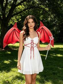 2pcs/Set (Wings + Wand) Halloween Christmas Performance Props Angel Devil Skeleton Bat Little Devil Wings - Multicolor - View 7