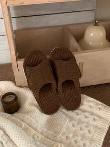 XIXITIAO Unisex Adjustable Hook & Loop Slide-In Pure Thermal Slippers, Arch Support Lightweight Indoor Floor Shoes, All-Season Wear - Brown - View 7