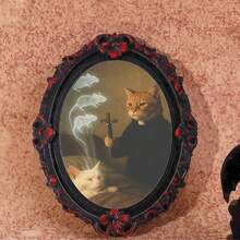 Creative Multi-Style Vintage Animal Wooden Fridge Magnets, European Carved Photo Frame, Cat & Dog Stickers, Home Decor - one-size - View 1
