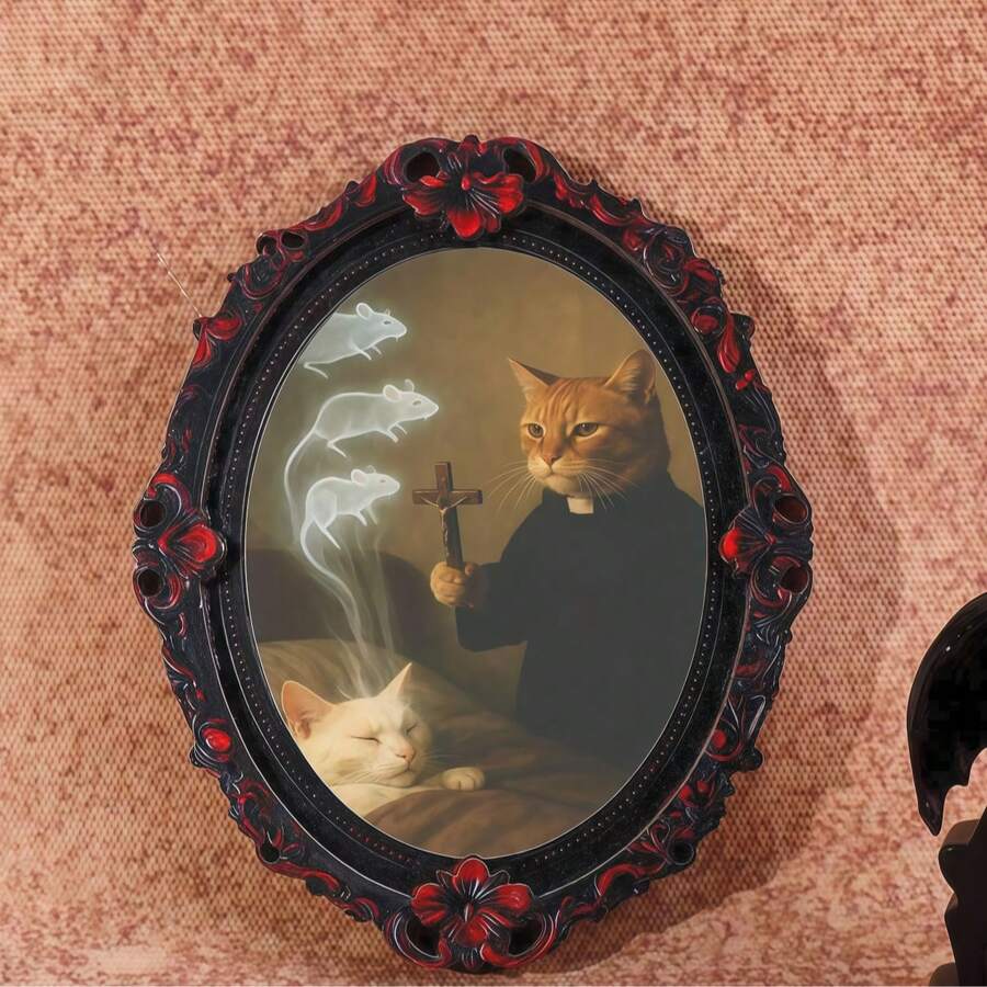 Creative Multi-Style Vintage Animal Wooden Fridge Magnets, European Carved Photo Frame, Cat & Dog Stickers, Home Decor - one-size - View 1
