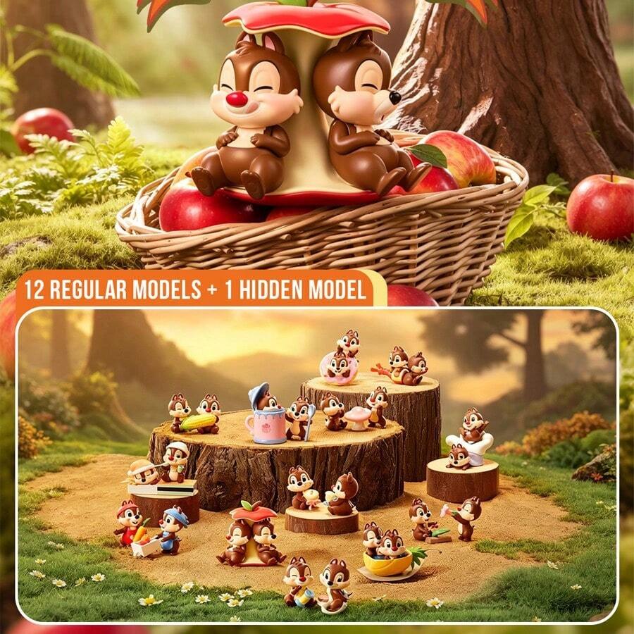 POP MART Disney Chip 'n Dale Series Blind Box, Classic Cartoon Character Figurines, ABS Hard Material Non-Plush, Mini Collectible Blind Box, Home Decor Display, Holiday Theme Party Decoration, Mystery Box, Birthday, Christmas Gift - Multicolor - View 1