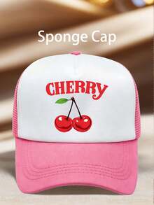 1pc Men 'hat 'CHERRY' Printed Hats For Men Adjustable Design UV Protection Perfect For Outdoor Excursions, Hiking, And Everyday Wear-A Perfect Gift. - Multicolor - View 7