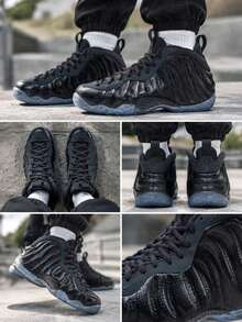 Nike Men's Casual Shoes AIR FOAMPOSITE ONE Comfortable Daily Commute Sports Shoes HF2902-002 - Black/Black/Dark  Grey - View 4