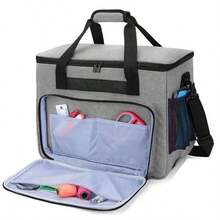 1pc Large Capacity Thick Fabric Sewing Machine Storage Bag With Elastic Mesh Pocket, Suitable For Brother, Singer And Other Home Sewing Machines, Portable Storage Bag For Craft Supplies - Multicolor - View 2