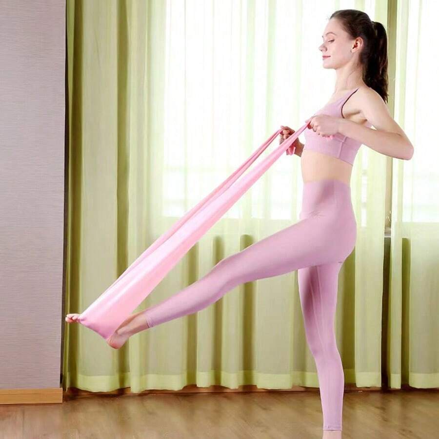 1PC Yoga Resistance Band, Elastic Pull Band, Multiple Colors Available, Suitable For Various Scenarios - Pink - View 1