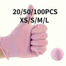 Powder-Free Disposable Light Pink Nitrile Gloves, Suitable For Kitchen, Bathroom, Bedroom, Salon, Tattoo And More - Baby Pink - View 1
