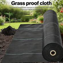 قطعة واحدة من قماش مضاد للعشب قابل للتنفس، قماش حاجز ثقيل الوزن، حصير تحكم في منظر الحديقة الفاخر، متين للاستخدام في الحديقة والفناء وأحواض الزهور - 1 قطعة سوداء - مشاهدة 13