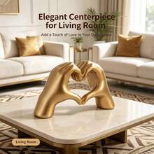 Small Heart Hand Sculpture Decor, Suitable For Living Room, Bedroom, Bookshelf, Coffee Table And Office Display, Love Finger Statue Modern Aesthetic Home Decor, Wedding, Christmas, Birthday Exclusive Gift (Random Color) - Multicolor - View 2