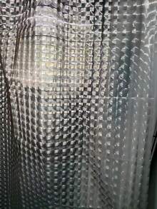 3D Crystal Clear Plastic Shower Curtain 180*180cm Thin Lightweight Ice Cube Plastic Bathroom Shower Display Inner Curtain With Plastic Grommet Holes - Grey - View 4