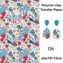Floral Pattern Polymer Clay Earrings Water Transfer Paper, Soft Clay Jewelry Handmade Transfer Stickers, Handmade Shaping Decorative Craft Materials, Vintage Rose And Bird Pattern, DIY Pendant Jewelry Creation, Handmade Ceramic Decoration Consumables, No Battery Required, Simple And Convenient To Use. - Floral Pattern - View 13