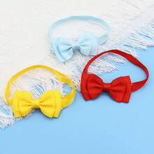 10pcs Solid Color Double Layer Bowknot Dog Cat Decorative Bow Collar Adjustable - Multicolor - View 7