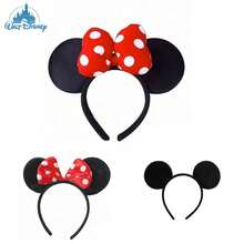 Disney 1件裝迪士尼黑色耳環髮箍配紅色波點蝴蝶結－經典米奇耳朵，適合化裝派對、主題派對、戶外攝影、迪士尼樂園參訪、角色扮演與日常穿戴 - 查看 1