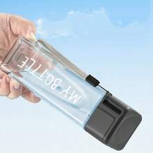 1pc 500ml/16.9oz Creative Highly Attractive Student Portable Sports Water Cup Fashionable Minimalist Square Plastic Cup - Multicolor - View 5
