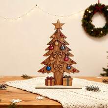 Hiasan Meja Natal Kayu untuk Rumah, Kamar Tidur, Lorong, Rak Buku, Dekorasi Pesta Liburan - A - View 4