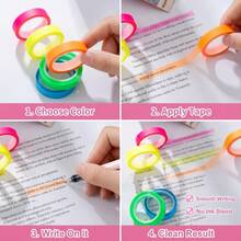 5 Colors Transparent Fluorescent Marking Tape, Writable Highlight Stickers For Student Reading Notes, Classification Index Tabs, Office And Study Stationery - Sets - View 5