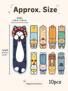 30pcs Cute Cartoon Animal Paper Bookmarks, Kawaii Cat & Dog Shaped Page Markers, Decorative Reading Bookmarks, Suitable For Students And Book Lovers (For Teens 14+) - Multiple Styles - View 8