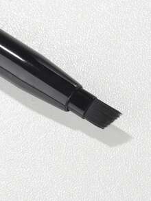 RANCAI 1件裝雙頭可伸縮斜角眉刷塗抹器，適用於修整與填補眉毛，可用於眉毛或睫毛的螺旋刷，黑金配色 - 黑色 - 查看 3