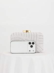 Women's Elegant/Pearl Pattern Design Box Clutch Evening Bag, Romantic ...