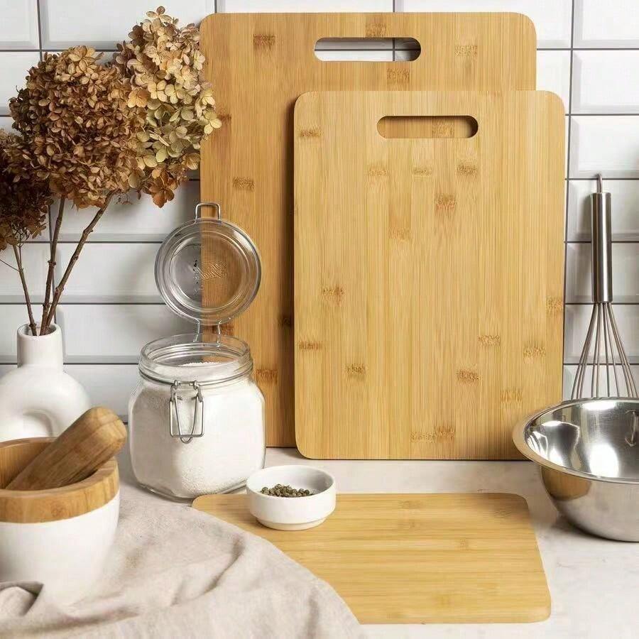 Large Organic Bamboo Cutting Board With Cutout Handle For Kitchen - Heavy Duty Wooden Chopping Board For Meat, Vegetables, Cheese & Fruit - Reversible Food Prep Block & Charcuterie Serving Tray - Ginger - View 1