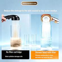 Handheld Shower Head With One-Touch Stop Button, Suitable For Home Bathroom Shower - Shower Head - View 4