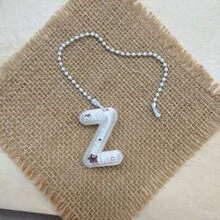 You Can Make Your Own White Diamond Letter Car Rearview Mirror Hanger. It Features A Silver Bead Chain Design, With An Elegant Shiny Cream Texture. It Can Be Easily Hung On The Car's Rearview Mirror And Is A Charming Interior Decoration For Your Car. - Letter Pendant - View 14
