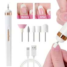 Portable Electric Nail File With 5 Replacement Drill Bits, USB Rechargeable With LED Light, Adjustable Speed, Suitable For Manicure And Nail Care Tools, Women's Gift, Christmas And Halloween Gift - Multicolor - View 3