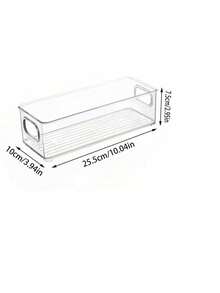 1pc Transparent Acrylic Storage Organizer Box, Multi-Functional Plastic Organizer Tray With Handle, Stackable Storage Bin, Suitable For Drawer, Desktop, Kitchen, Pantry And Outdoor Picnic - Multicolor - View 8
