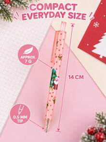 5pcs/20pcs Christmas Themed Retractable Gel Pens With Refills Set, Includes Random 10 Pens And 10 Refills, Suitable For Students' Daily Writing, Journaling, And As Christmas Gifts For Children From Parents - Multicolor - View 6