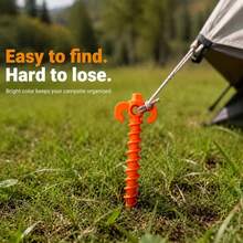 24pcs Heavy-Duty Screw-In Tent Stakes - Spiral Tip Suitable For Tents, Canopies, RV, For Power Drill Installation, Outdoor Camping Pegs For Soil, Sand, Grass, Rocky Terrain - A - View 6