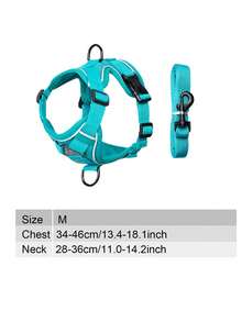 Reflective Pet Harness And Leash Set, Suitable For Dogs And Cats, Escape-Proof Adjustable Puppy Harness, Soft Mesh Material - Green - View 14