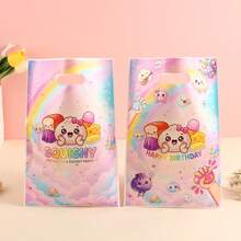 12/20/40 Pieces, Pink Cartoon-Themed Gift Bags, Small Favor Bags For Birthday Parties, Portable Tote Bags, Cute Cartoon Gift Bags In Multicolor Styles Suitable For Birthday Party Decorations, Themed Party Room Decor - Multi-color - View 3