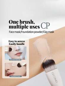 2pcs Dual-Ended Tongue-Shaped 2-In-1 Face Mask Brush, Soft Bristles Non-Absorbent, Mud Mask Foundation Liquid Multi-Function Makeup Brush, Multi-Purpose Brush - Multicolor - View 5