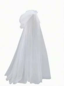 1pc Halloween Hooded Mesh Cape, Vampire Bride Witch Grim Reaper Cosplay Long Cloak - Multicolor - View 5