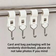 4pcs Multi-Function Clip Hooks, Dual-Purpose Clothes Rod Hooks, Adjustable Clip Hooks For Hanging Bags, Tissues, Snacks Home Storage Organizer Hooks - Multicolor - View 8