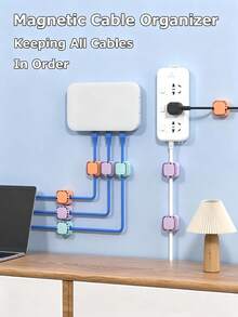 3/1pc Magnetic Cable Clips, Magnetic Desktop Cable Holder, Slot-Type Cable Clips - Cable Organizer, Cable Management, Cable Tidy Clips, Cable Fixer, Desktop Cable Organizer, Self-Adhesive Cable Management - Cable Holder - View 6