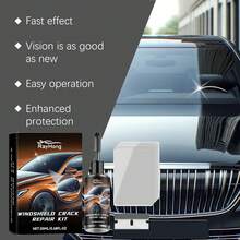 rayhong Windshield Repair Kit, Fast Repair Cracks Clear Vision Restoration Repair Fluid Set, Seamlessly Connects Cracks With Long-Lasting Effect, Strong Adhesive Bonding Strength Ensures Stability Of Repaired Area - A - View 9