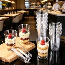 10PCS/50PCS/100PCS 100ml Transparent Cups For Pudding, Jelly, Ice Cream, Dessert, Transparent Pudding Cups, Party, Wedding, Catering, Food Container, Mini Dessert, Restaurant Mini Cups, Suitable For Party, Wedding, Catering, Ice Cream, Pudding And Food Container, Kitchen Supplies - Transparent - View 1