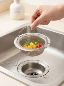 1pc Kitchen Sink Strainer Basket, Stainless Steel Fine Mesh Sink Filter With Handle, Anti-Clogging Food Catcher Drain Strainer For Kitchen Sinks, Fits Most Standard Sink Drains, Heavy Duty & Rust-Resistant - Multicolor - View 8