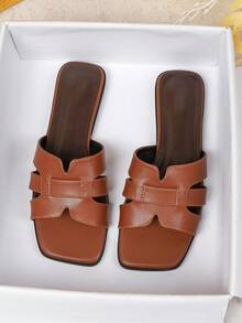 Women's Flat Sandals Spring Summer New Versatile Soft Sole Beach Slippers Fashion Roman Sandals - Brown - View 4
