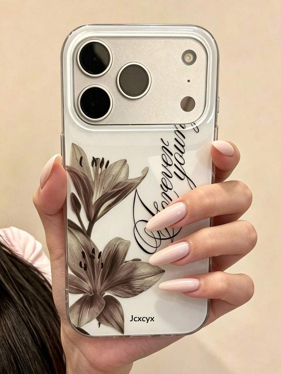 高端優雅百合花英文字母設計圖案手機殼，適用於 iPhone 18 Pro Max 18 Pro 17 Pro Max 16 Pro Max 15 Pro Max 14 Pro Max 13 Pro Max 17 Air 12 Pro Max 16 Plus 11，柔軟保護套